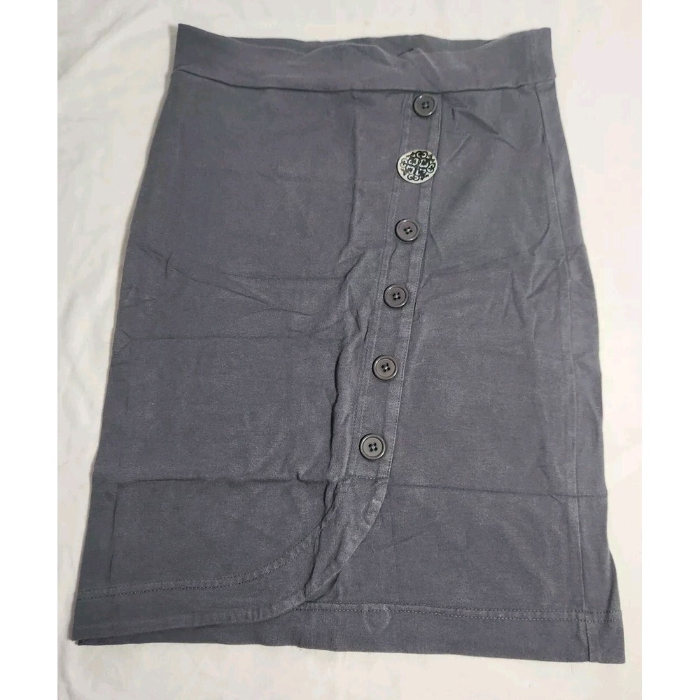 Me (Ei) Grey Pencil Skirt With Button Accent Jersey Size S